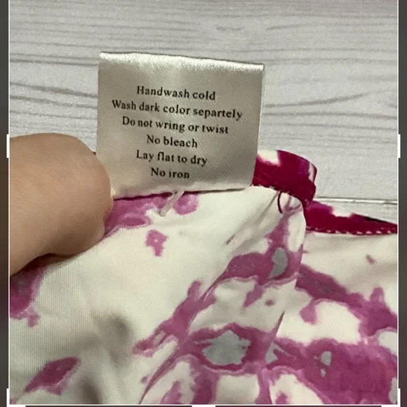 NEW WET SEAL BAMBOO TIE DYE 5 RUFFLE PINK & WHITE BIKINI MEDIUM NWT - Picture 8 of 10